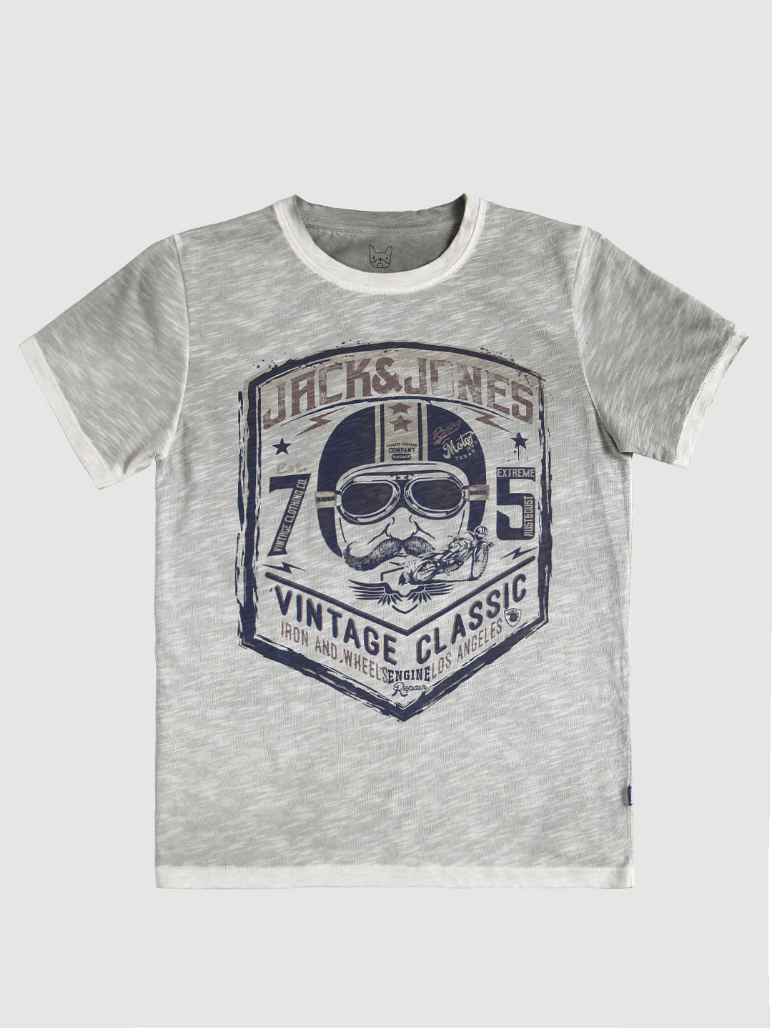 Boys Grey Logo Print Crew Neck T-Shirt - 128/8Y