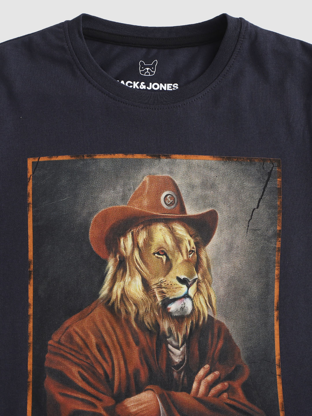 Blue Graphic Print Crew Neck T-shirt