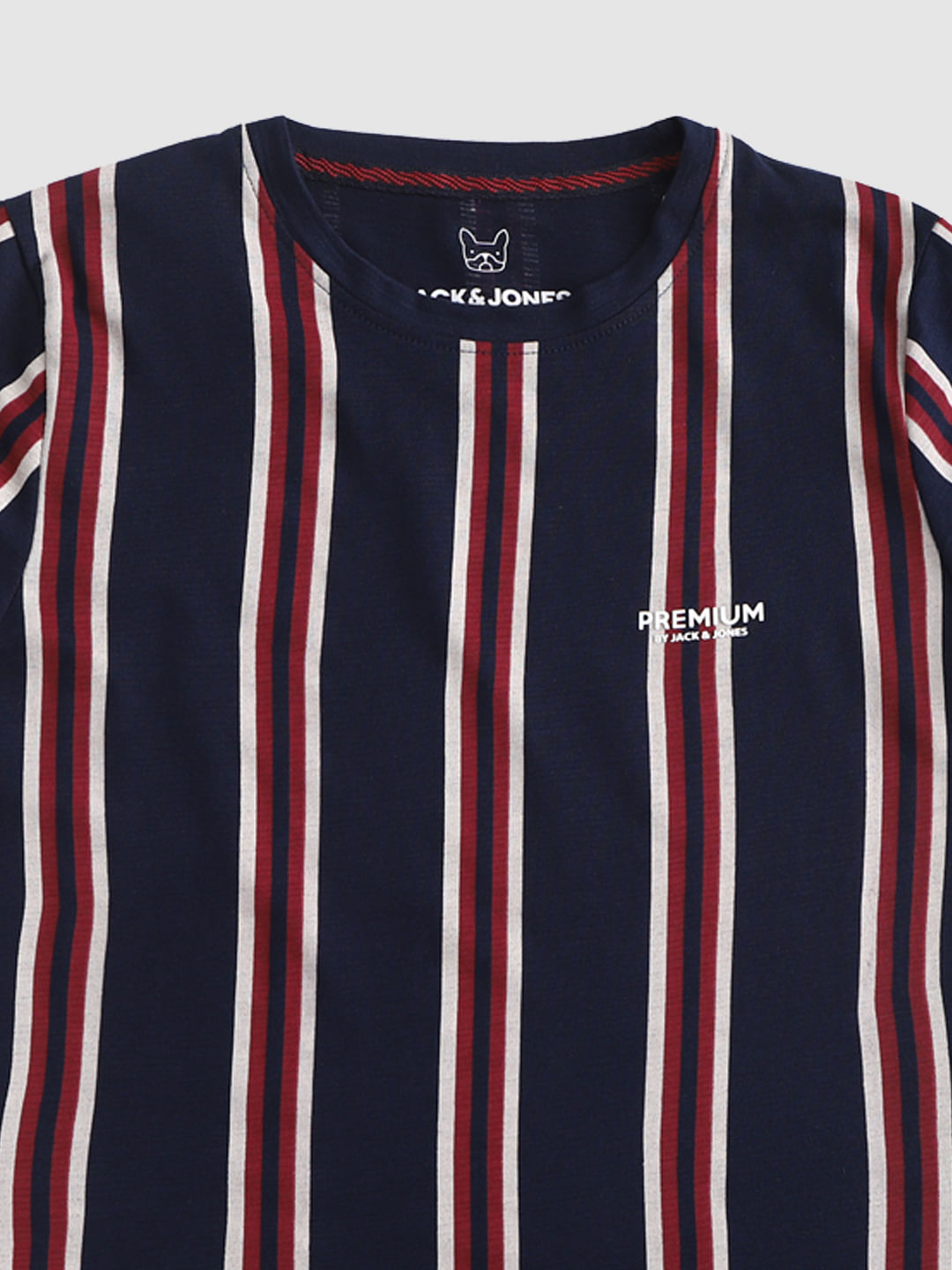 Red Striped Crew Neck T-shirt