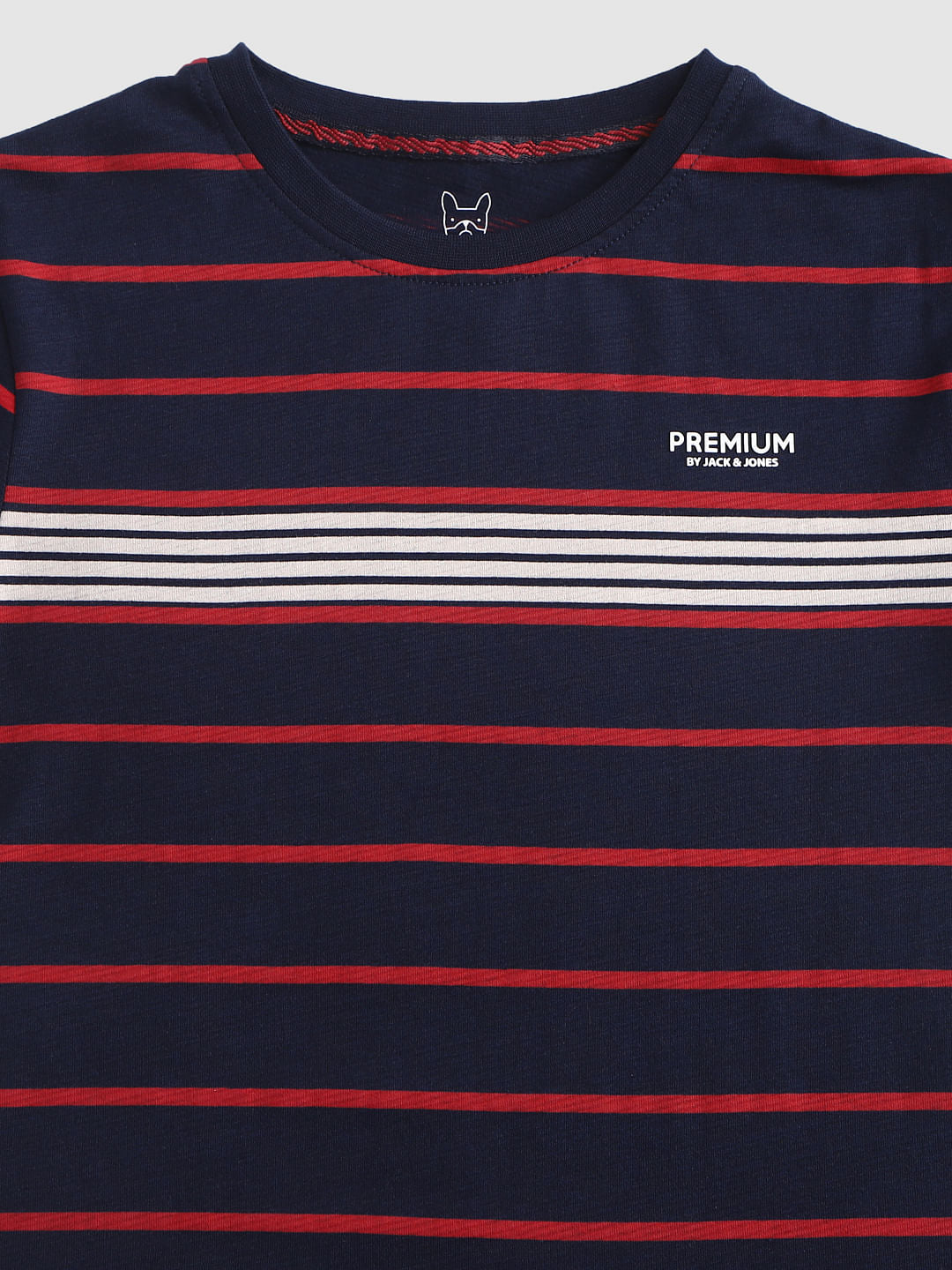 Blue Striped Crew Neck T-shirt