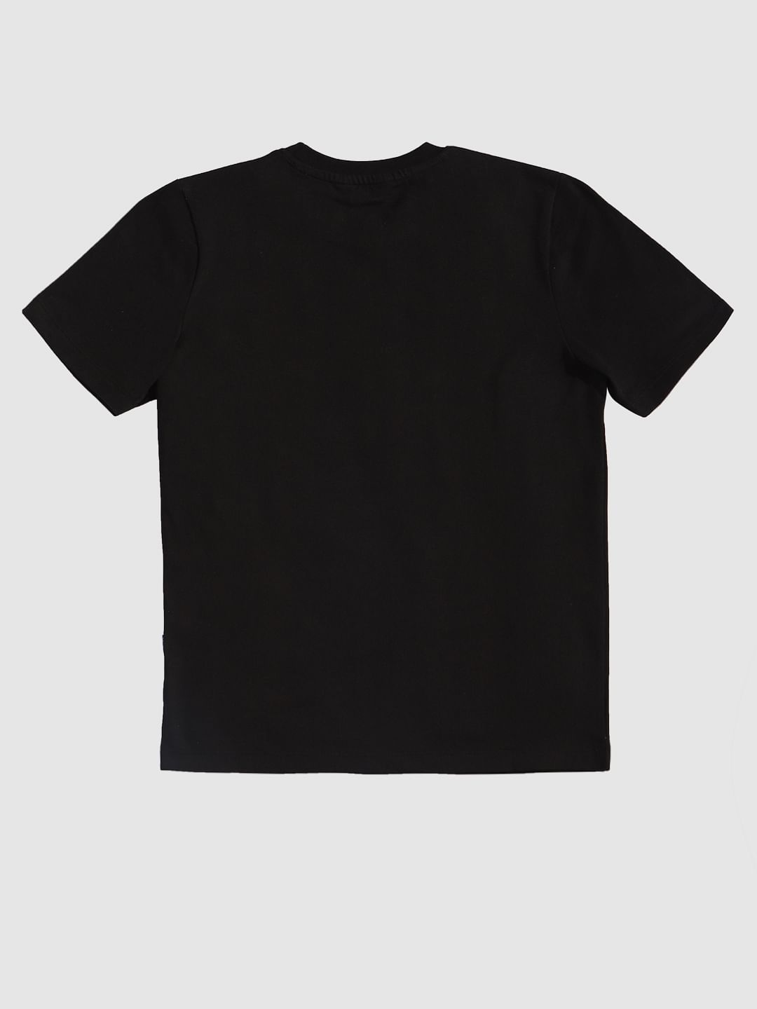 Boys Black Graphic Print Crew Neck T-Shirt