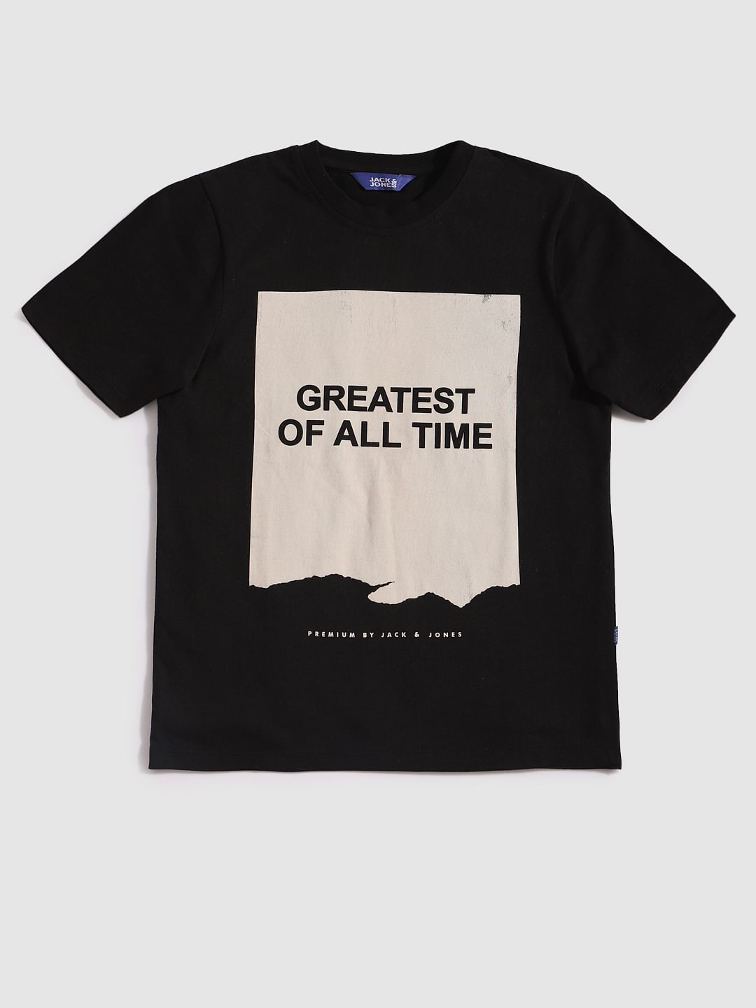Boys Black Graphic Print Crew Neck T-Shirt - 128/8Y