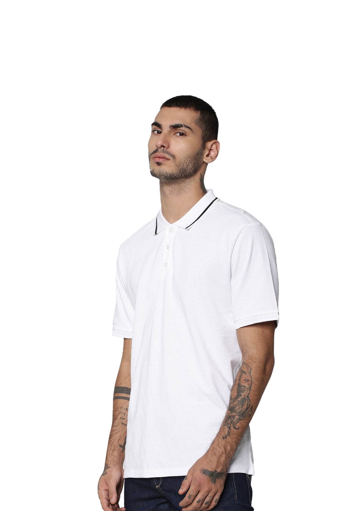 White Cotton Cool Max Polo - XS