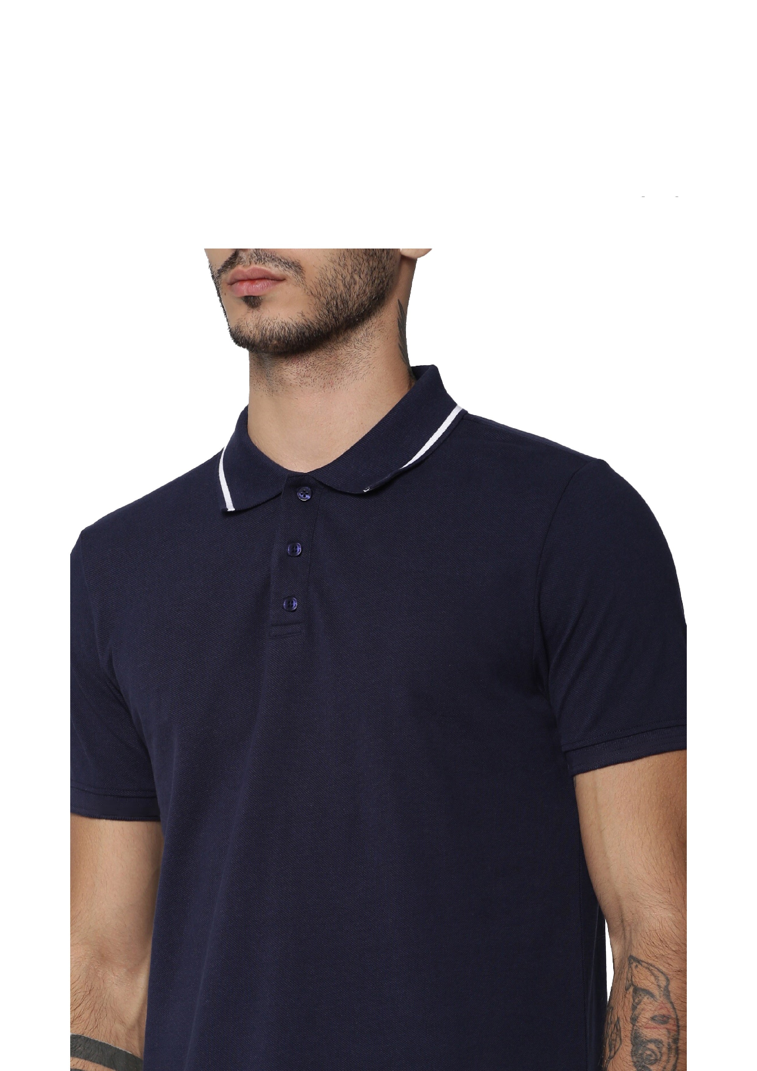 Navy Cotton Cool Max Polo