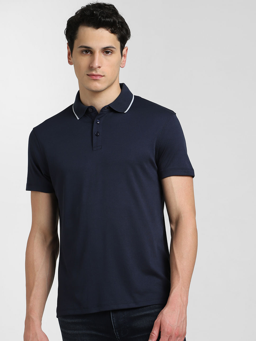 Navy Cotton Cool Max Polo