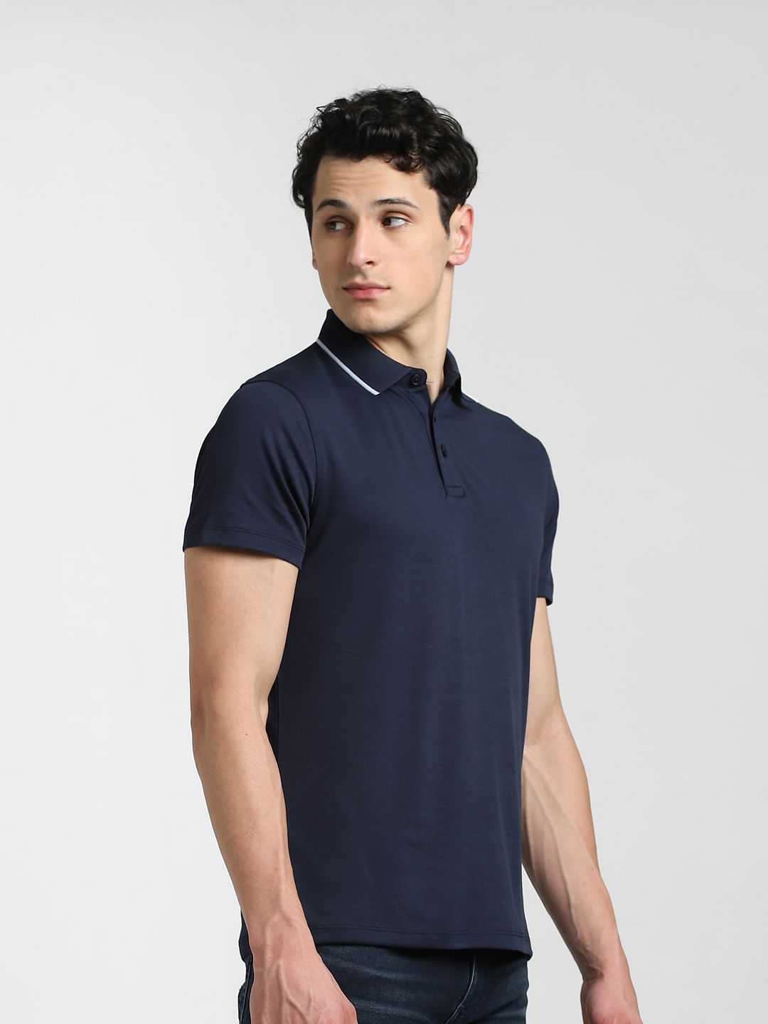 Navy Cotton Cool Max Polo