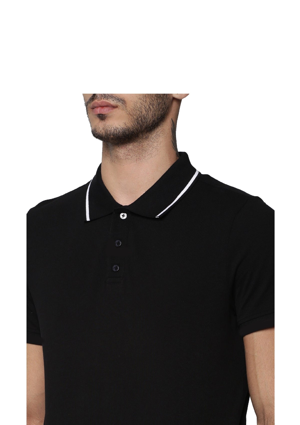 Black Contrast Tipping Cool Max Polo - XS