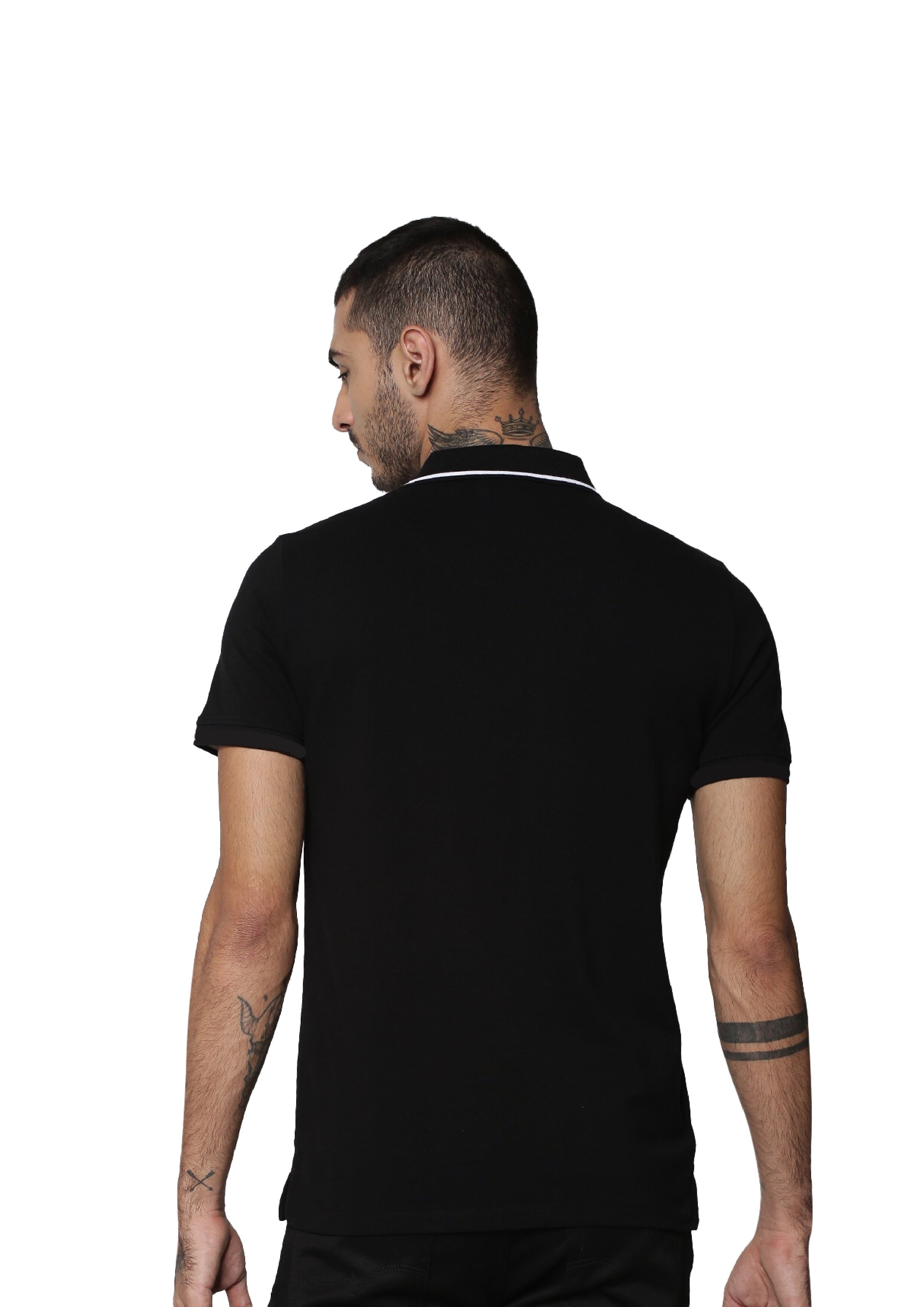 Black Contrast Tipping Cool Max Polo