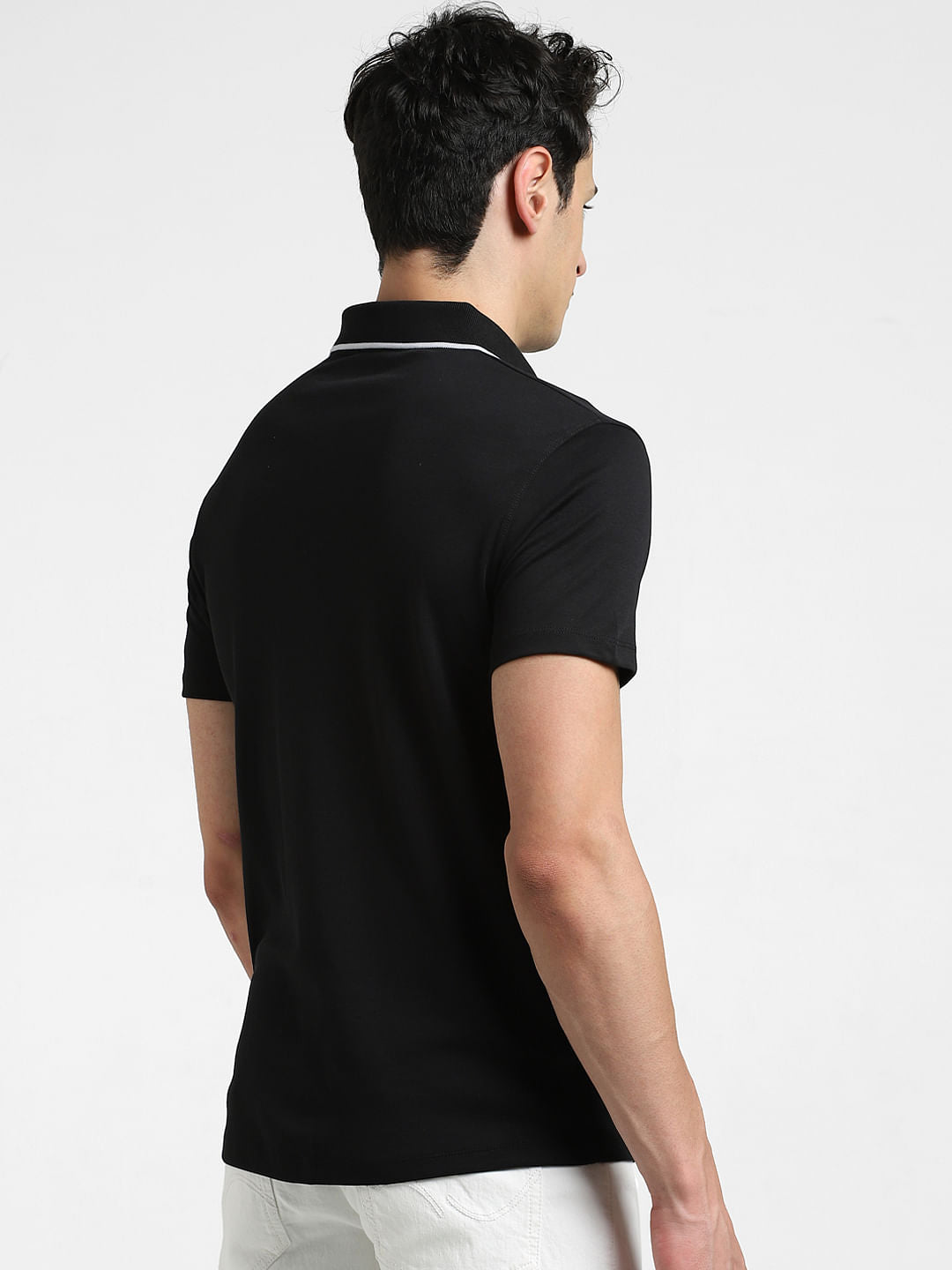 Black Contrast Tipping Cool Max Polo