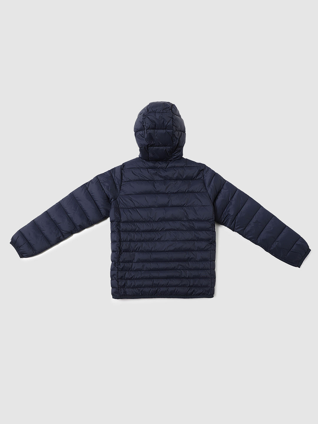 Boys Dark Blue Hooded Puffer Jacket