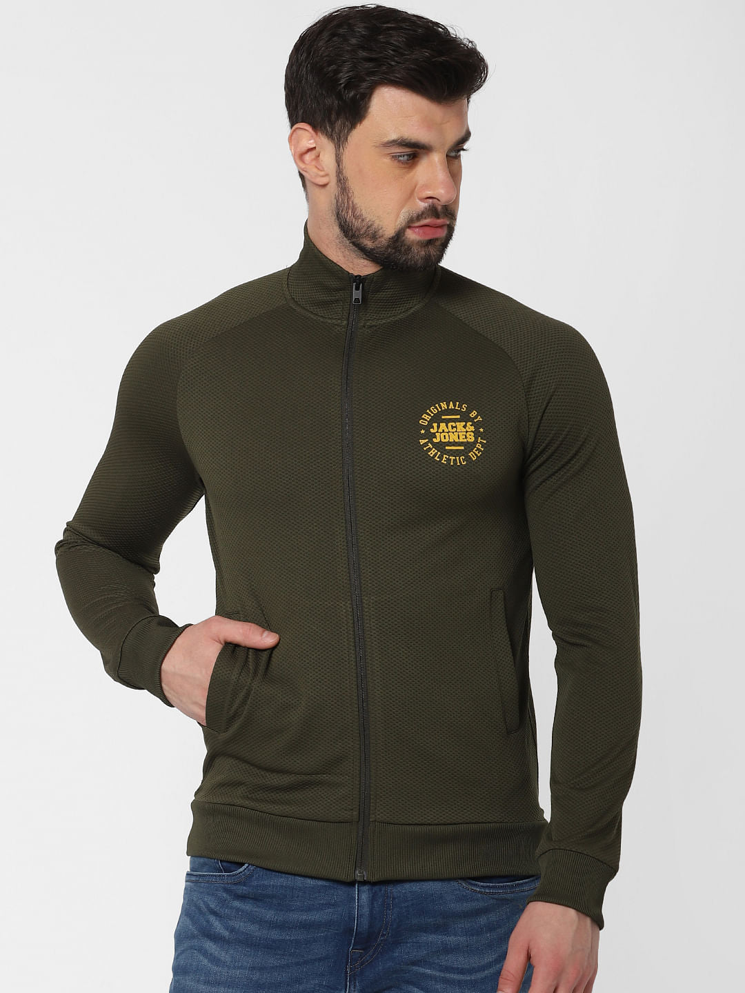 Dark Green Zip Up Sweatshirt