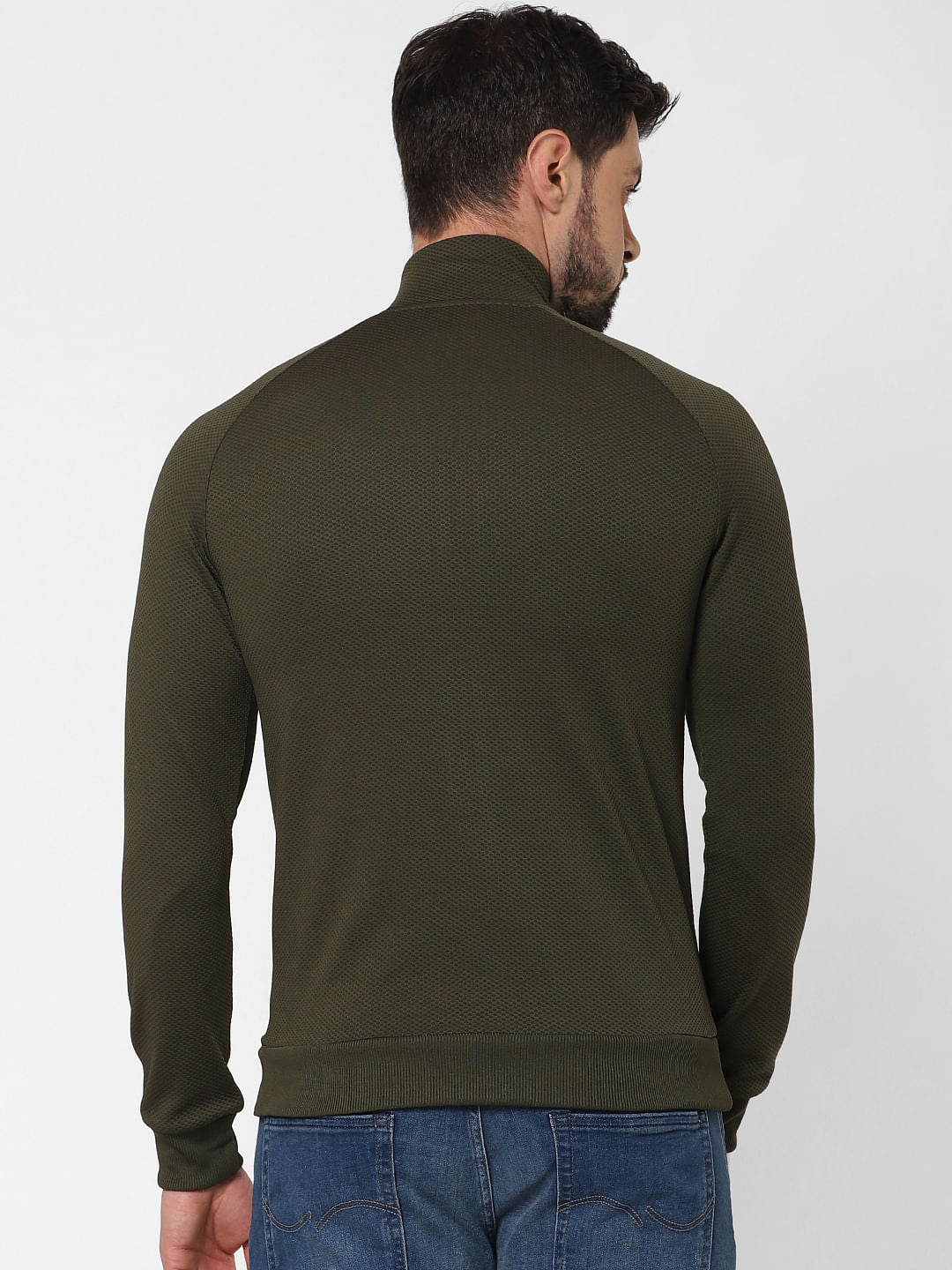 Dark Green Zip Up Sweatshirt
