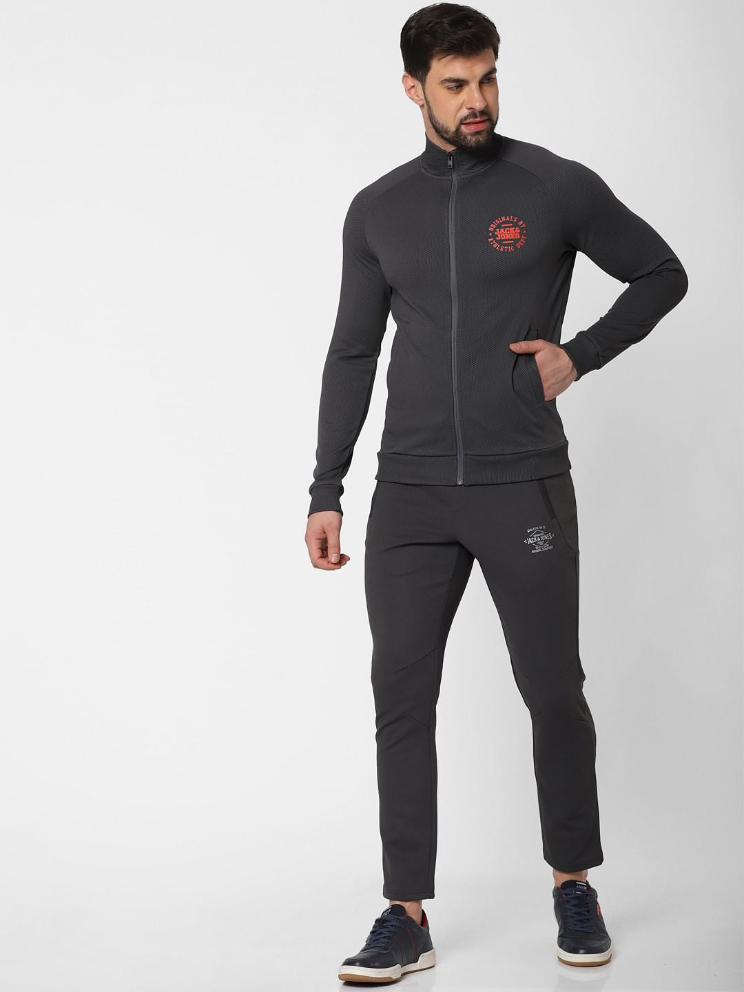 Dark Grey Zip Up Sweatshirt