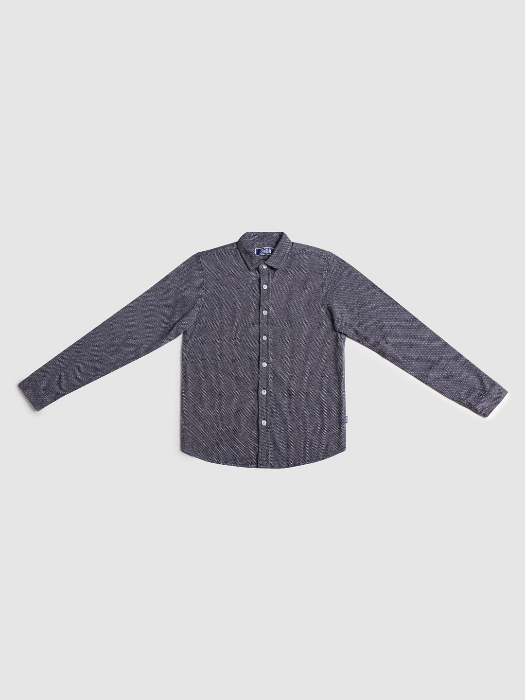 Boys Blue Printed Full Sleeves Shirt - 128/8Y
