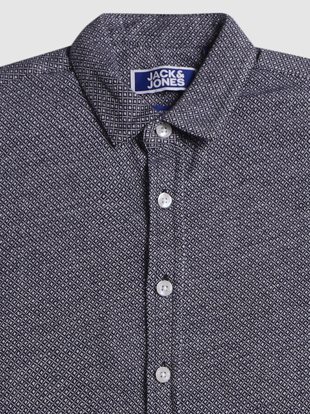 Boys Blue Printed Full Sleeves Shirt