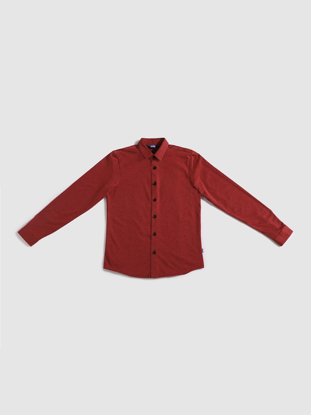 Boys Red Full Sleeves Shirt - 128/8Y
