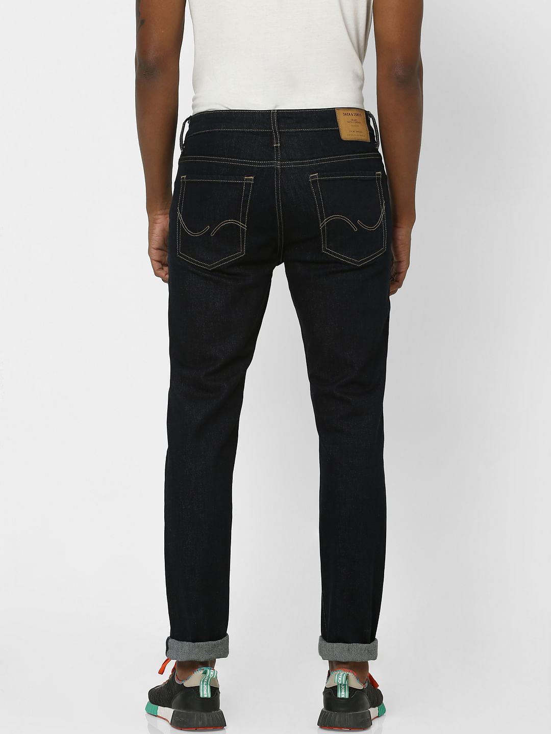Dark Blue Mid Rise Glenn Slim Fit Jeans