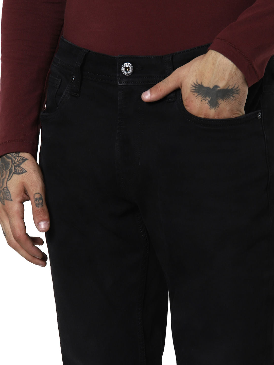 Black Mid Rise Ben Skinny Jeans