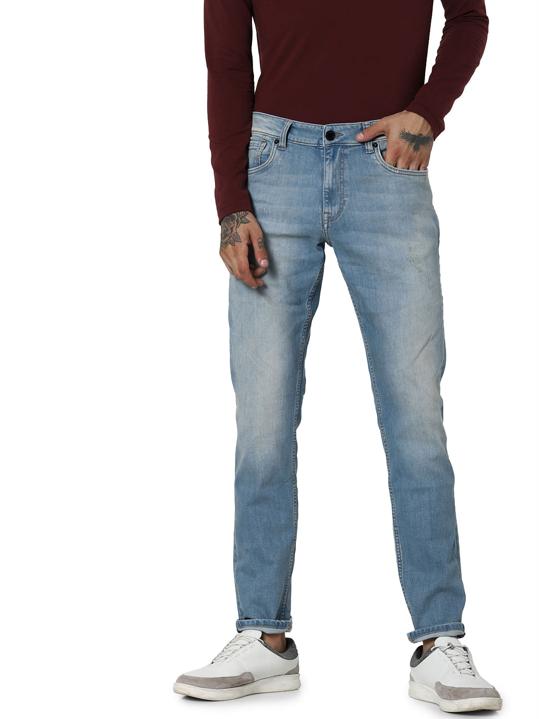 Light Blue Low Rise Glenn Slim Fit Jeans - 28/30