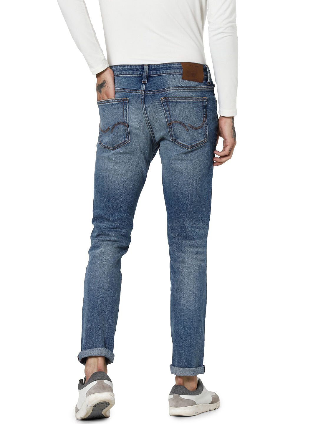 Blue Mid Rise Glenn Slim Fit Jeans