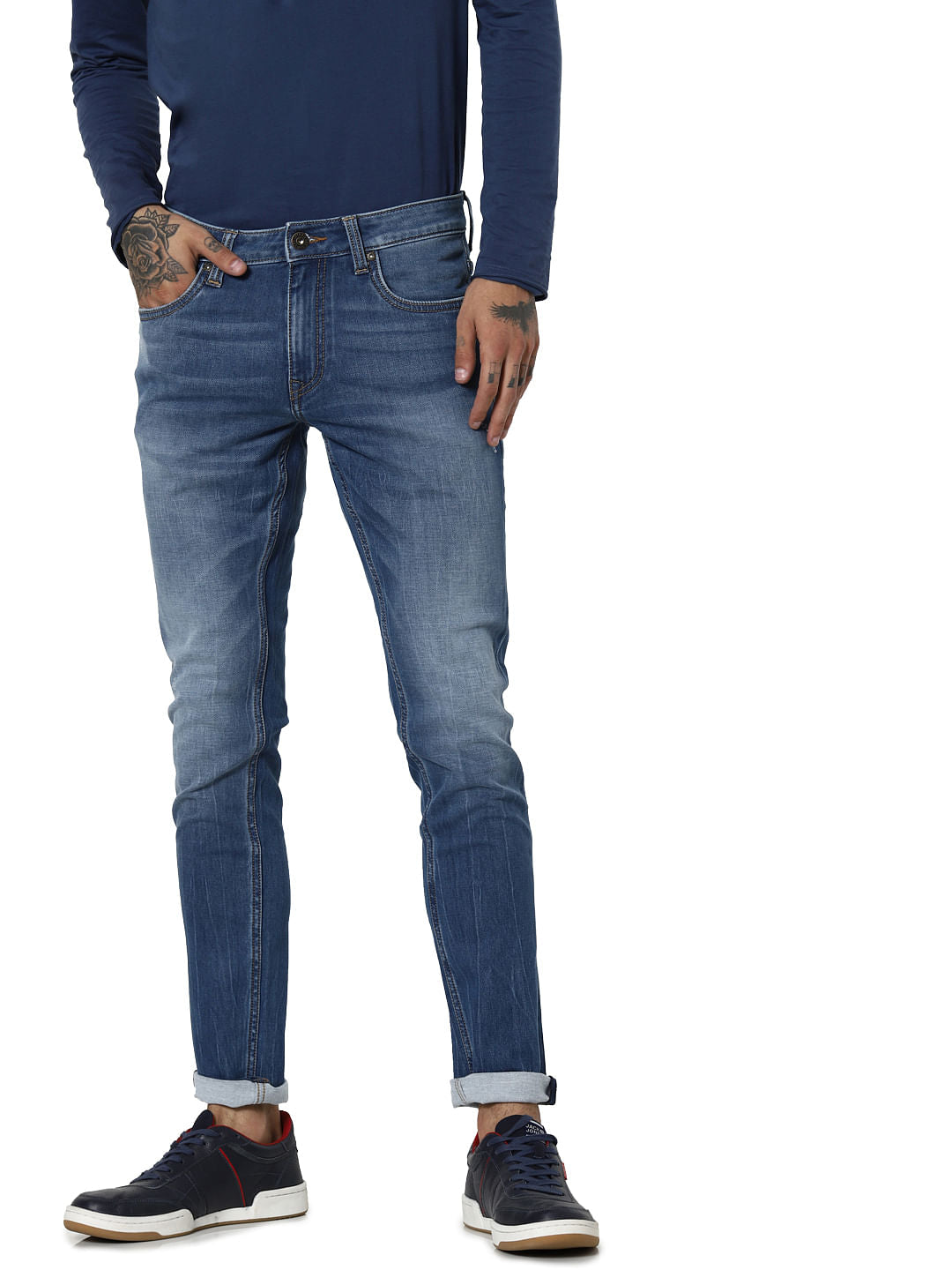 Blue Mid Rise Ben Skinny Jeans - 28/30