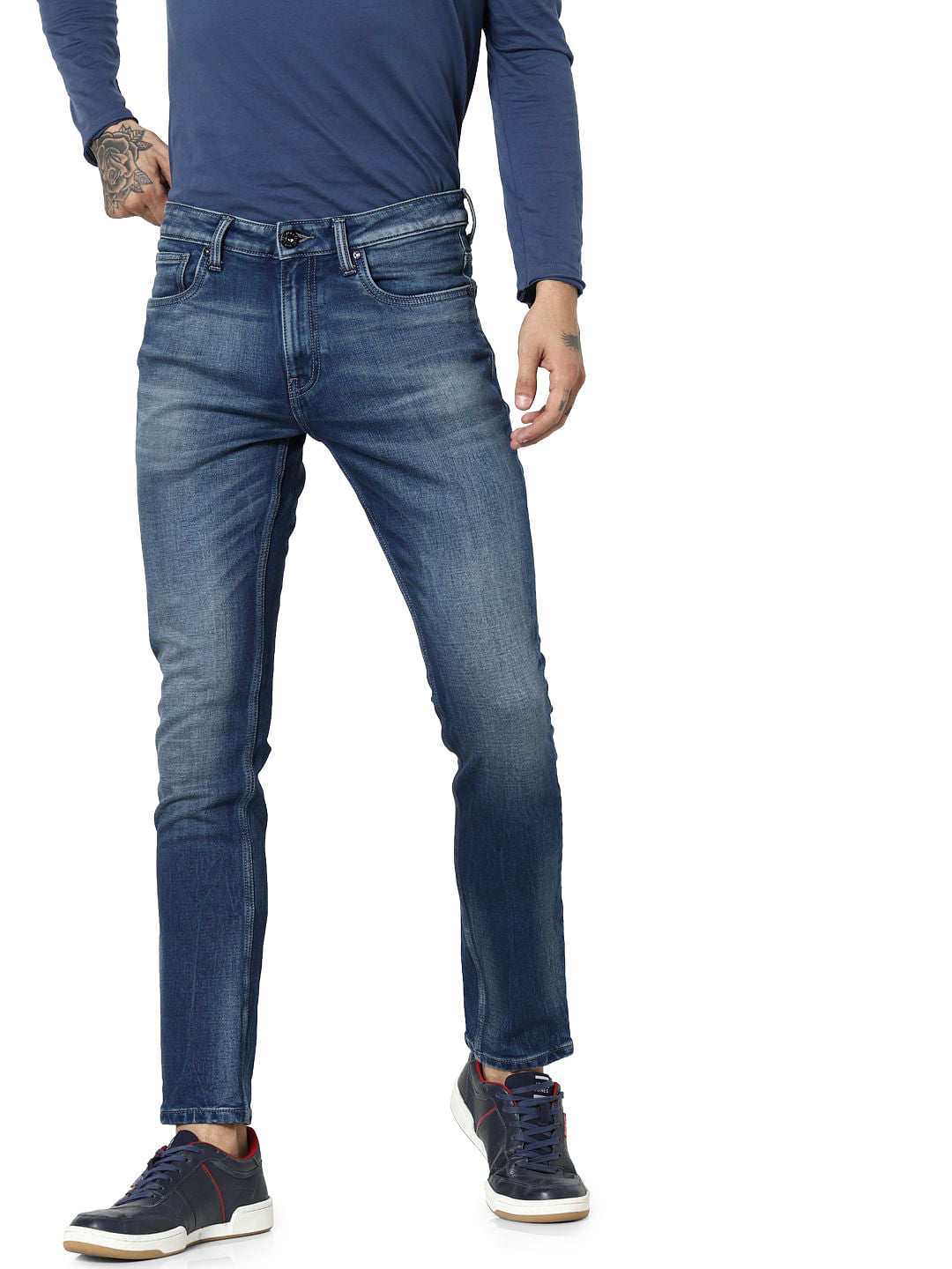 Blue Mid Rise Glenn Slim Fit Jeans - 28/30