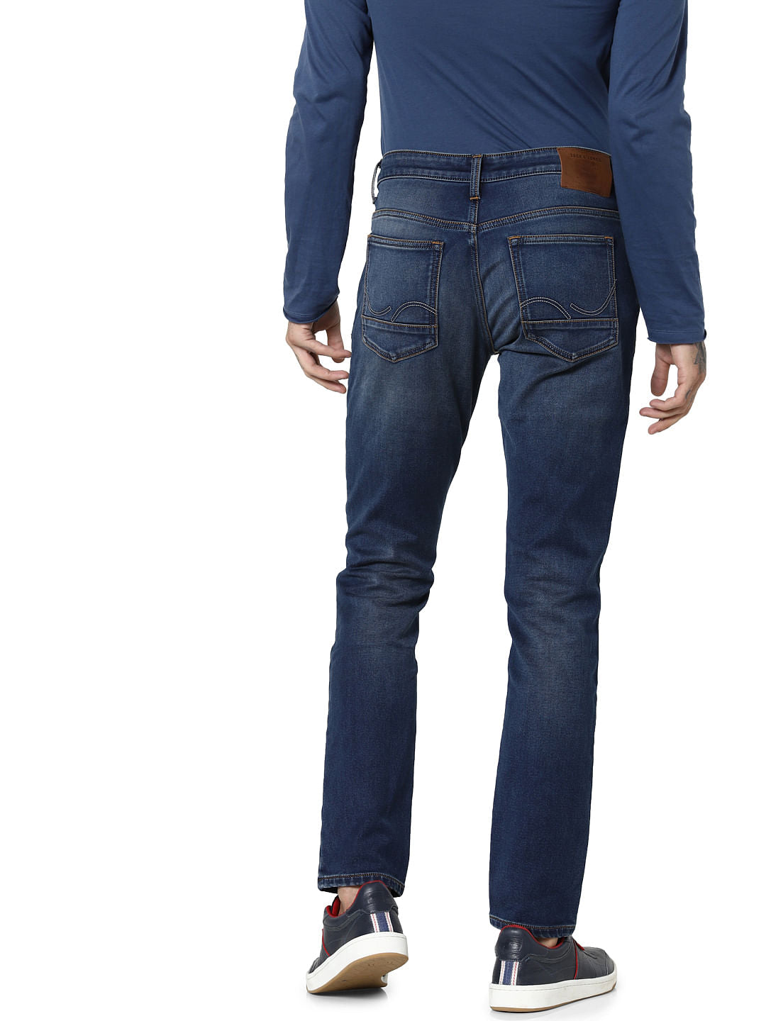 Dark Blue Mid Rise Glenn Slim Fit Jeans