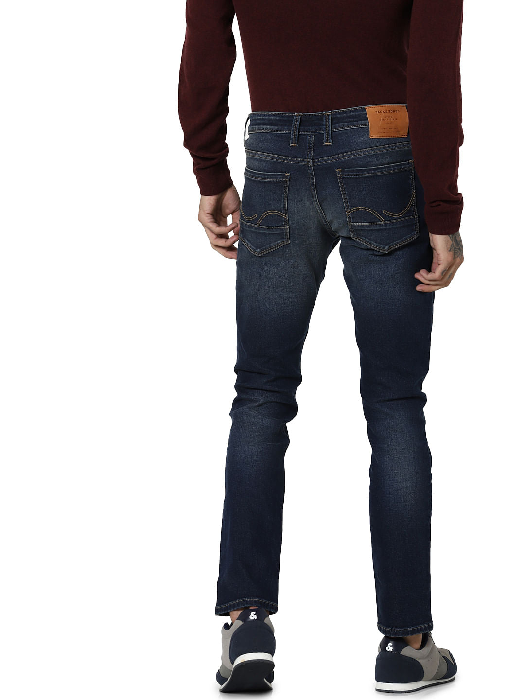 Dark Blue Mid Rise Glenn Slim Fit Jeans