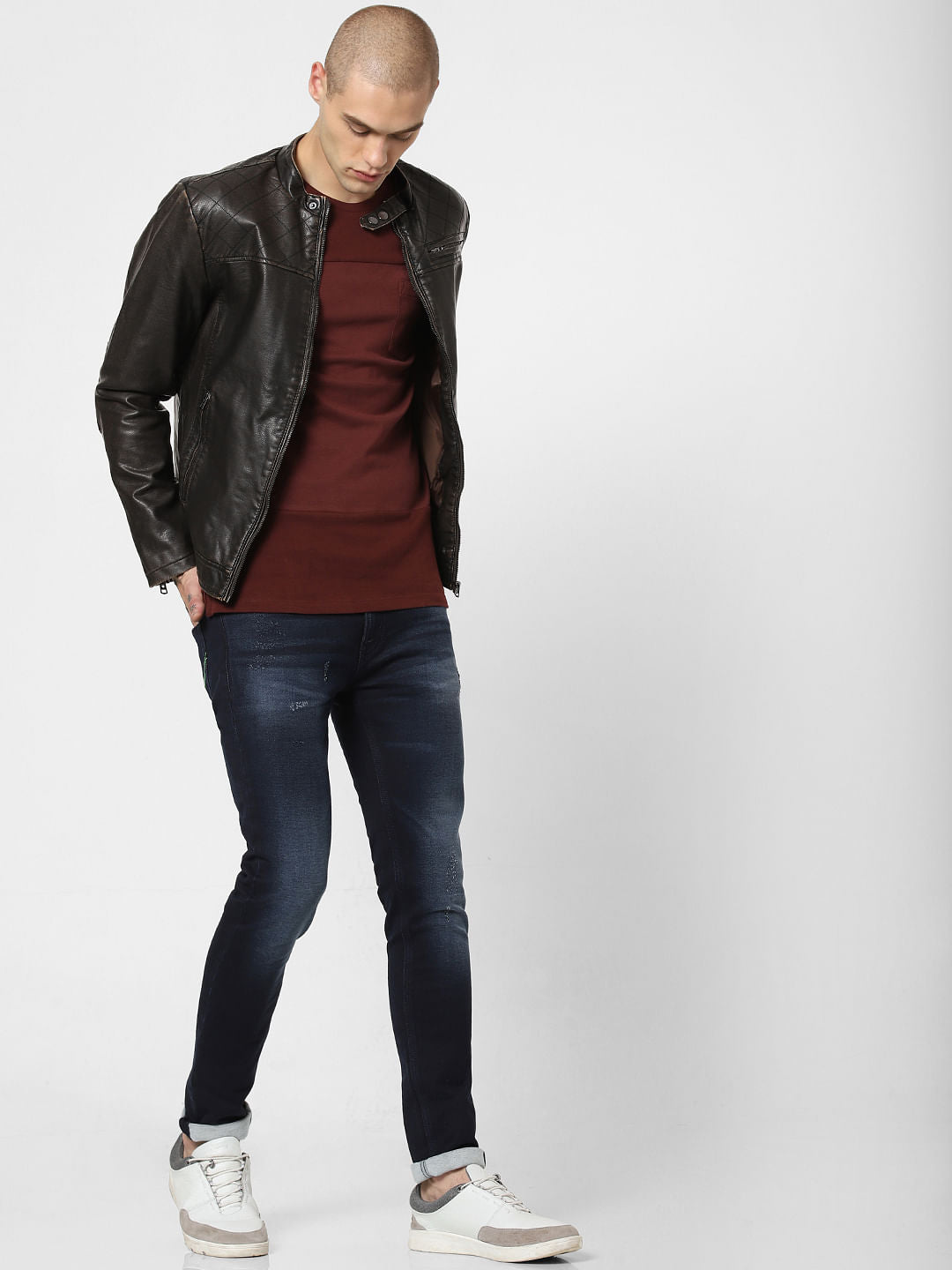 Chocolate Brown Bomber Jacket - S