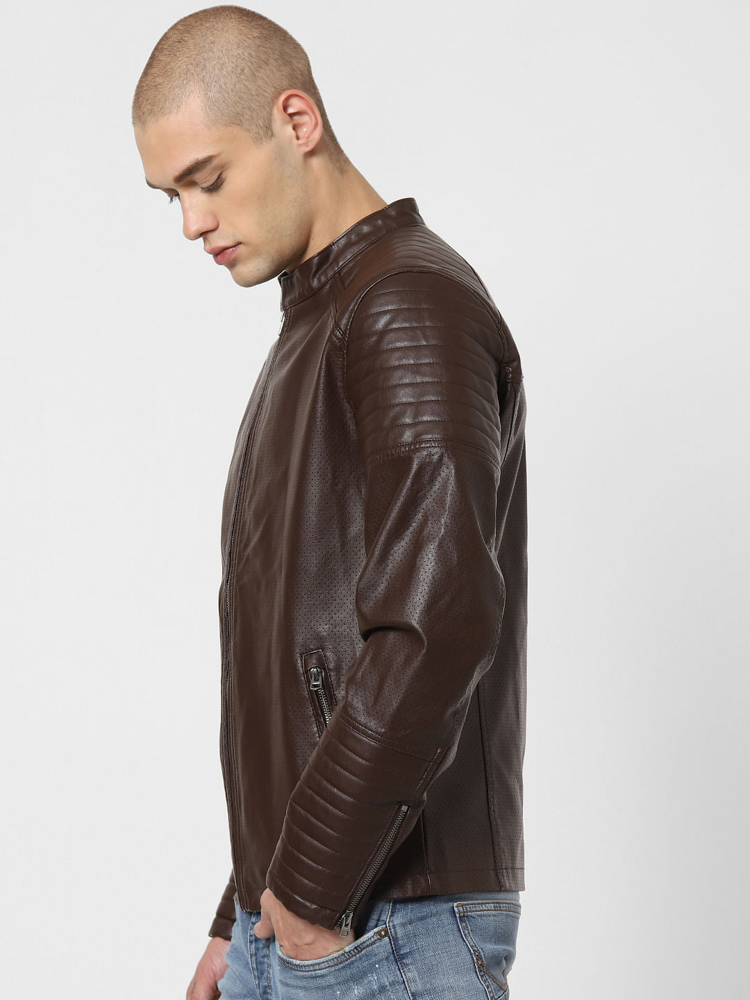 Dark Brown Perforated Jacket