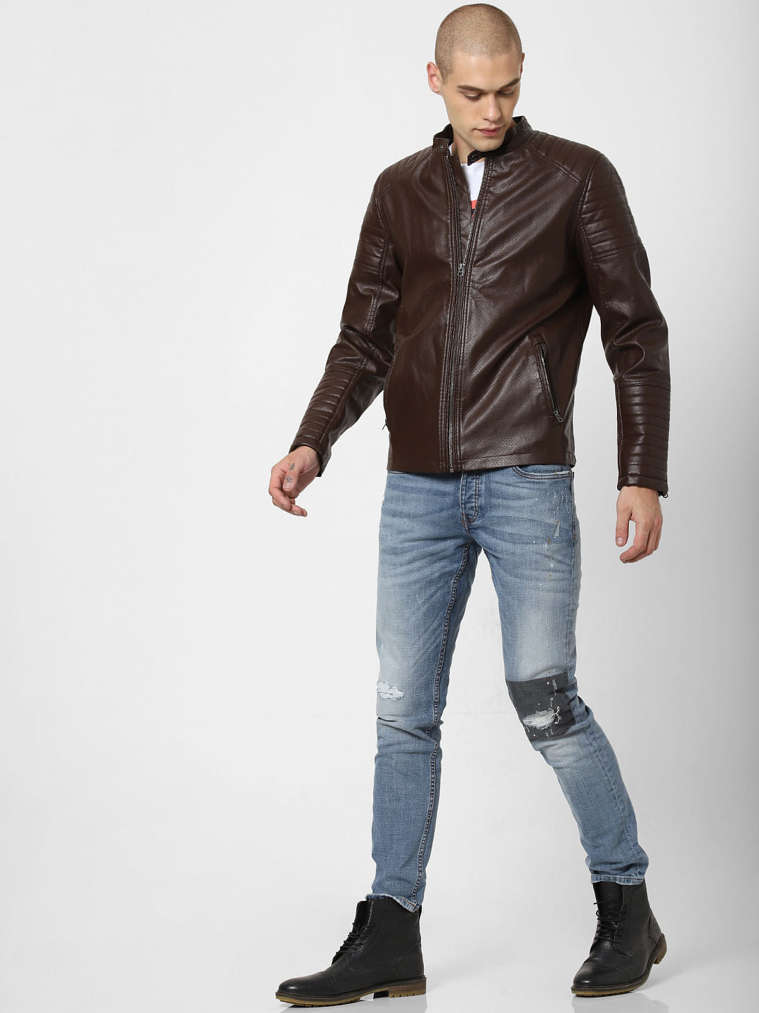 Dark Brown Perforated Jacket