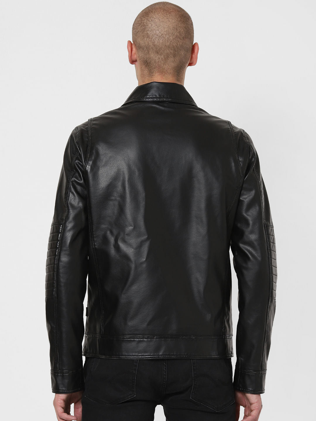 Black Zip Detailing Biker Jacket