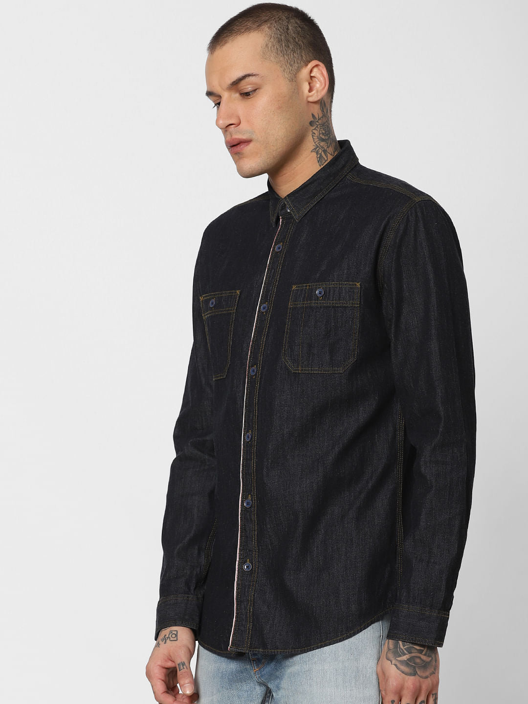 Dark Blue Denim Full Sleeves Shirt