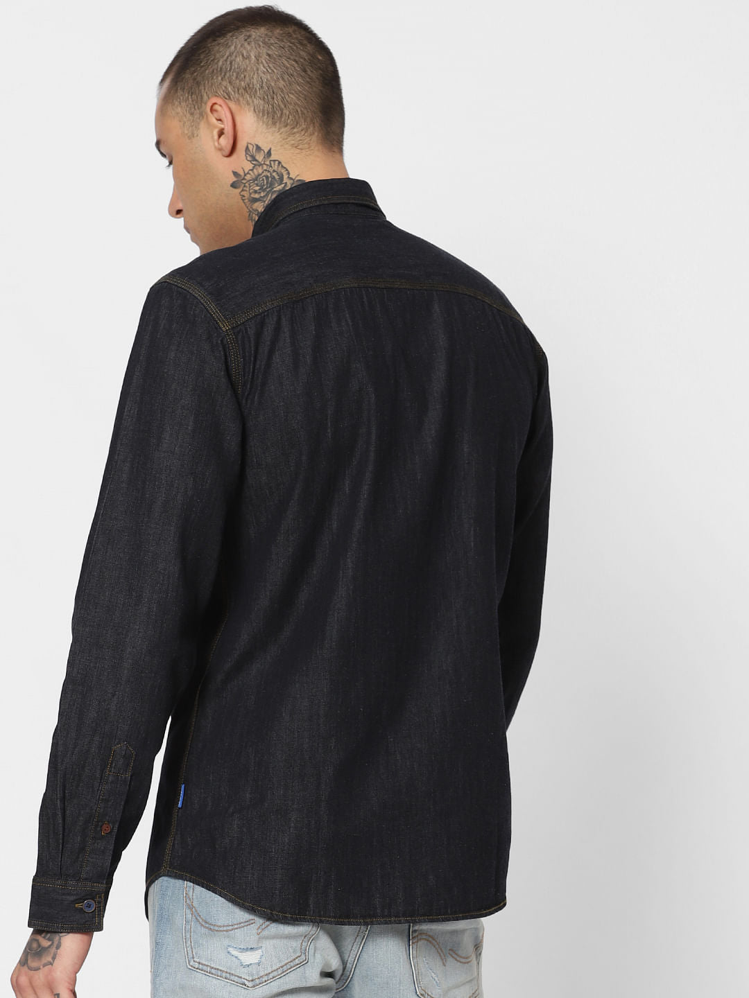 Dark Blue Denim Full Sleeves Shirt