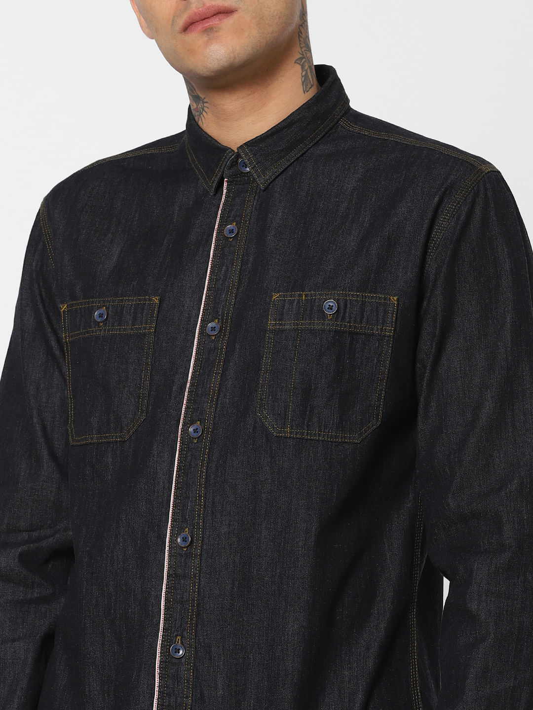 Dark Blue Denim Full Sleeves Shirt