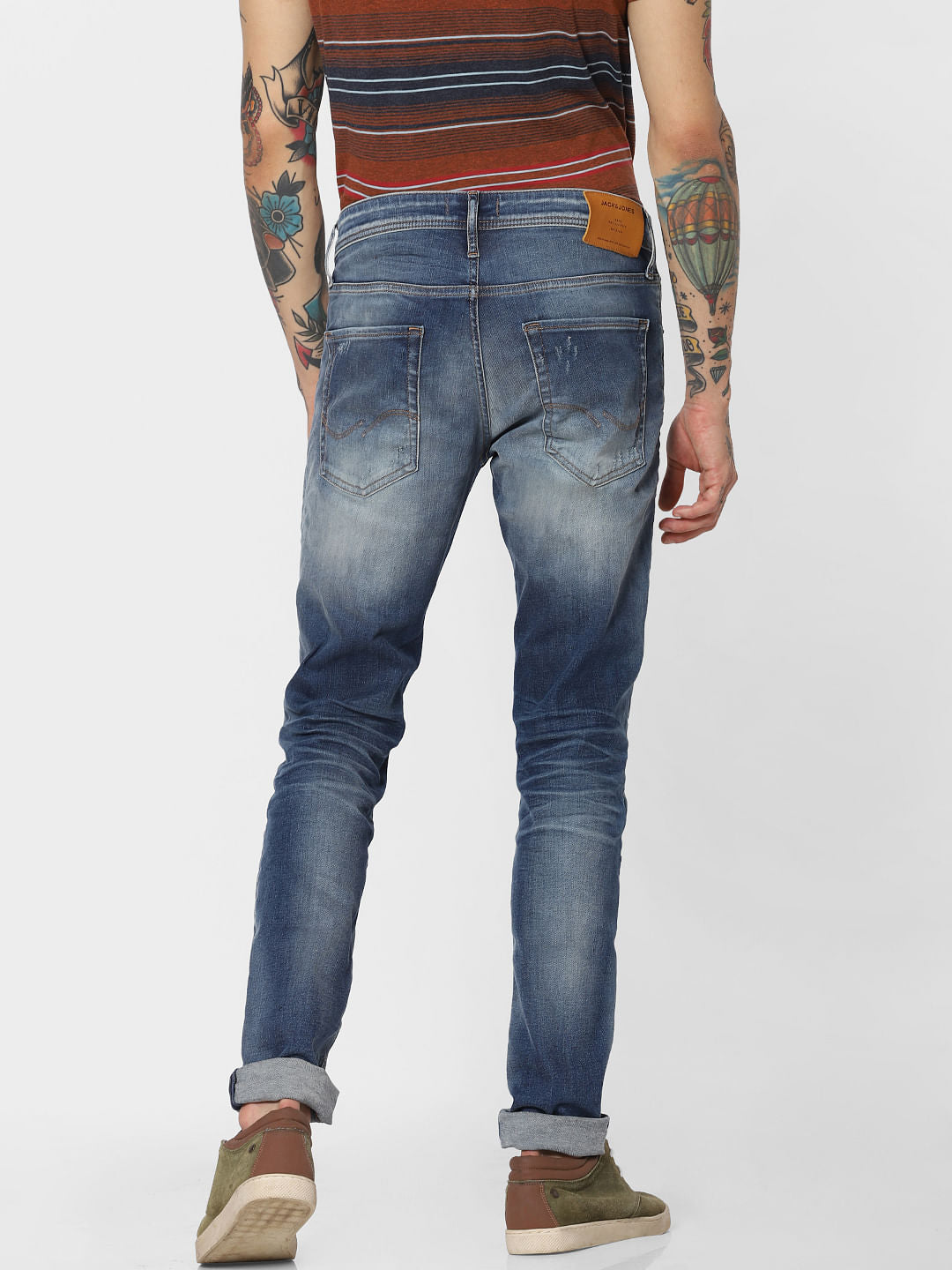 Blue Distressed Glenn Slim Fit Jeans