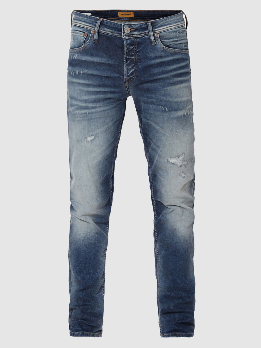 Blue Distressed Glenn Slim Fit Jeans