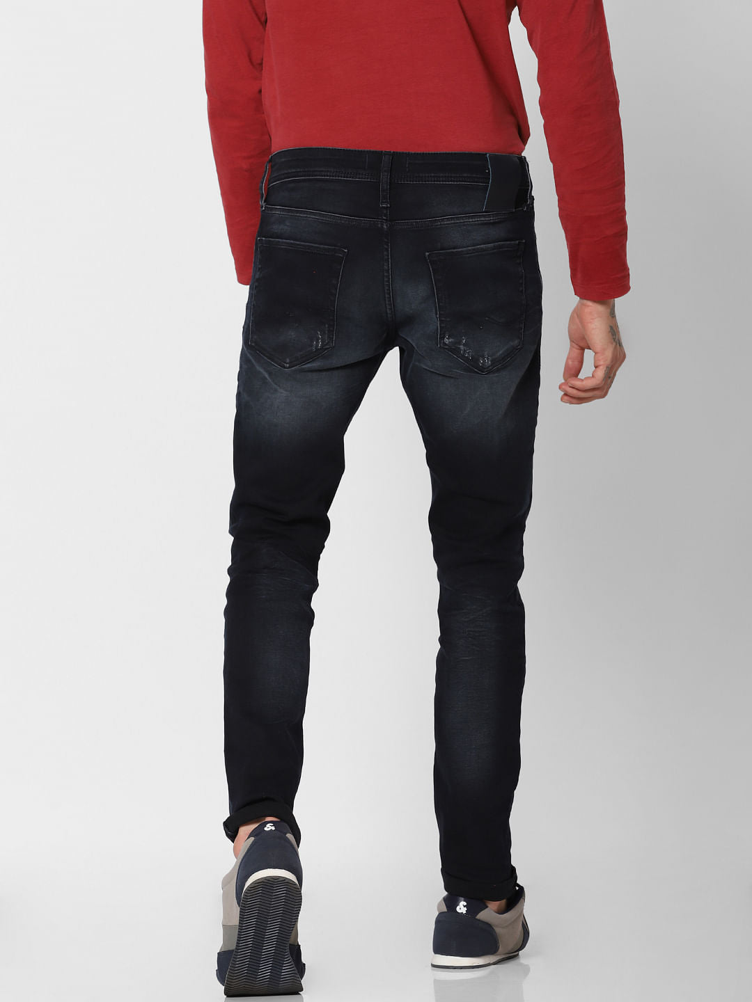 Dark Blue Faded Ben Slim Fit Jeans