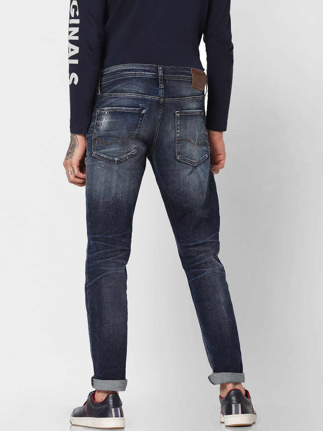 Blue Distressed Faded Tim Anti Fit Jeans