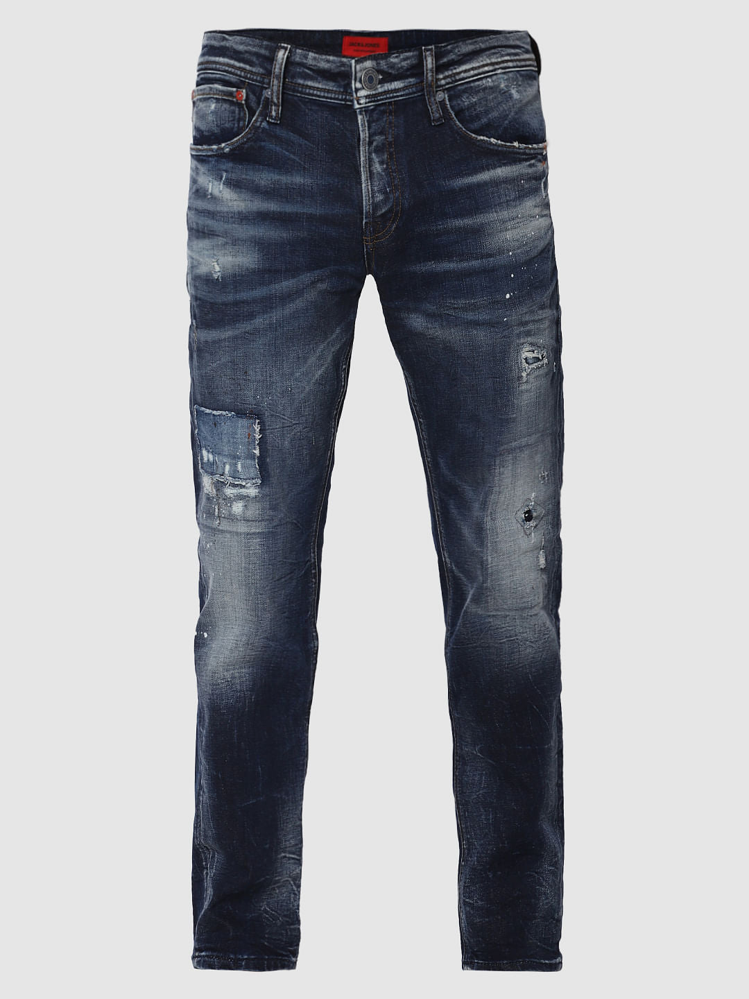 Blue Distressed Faded Tim Anti Fit Jeans