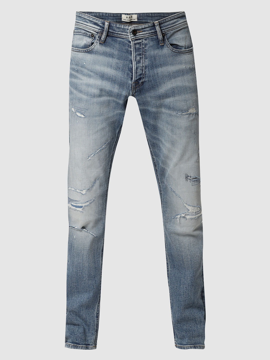 Light Blue Distressed Glenn Slim Fit Jeans