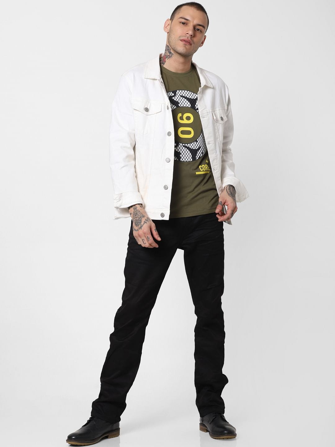 Black Mid Rise Clark Regular Fit Jeans