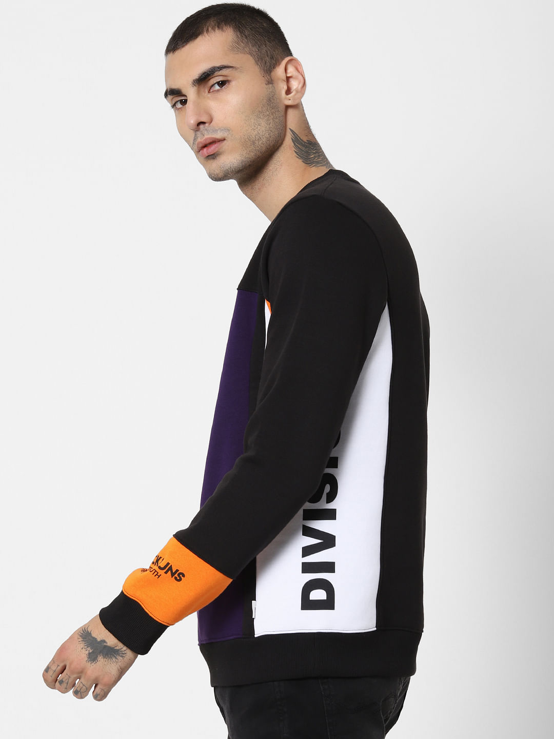 Purple Colourblocked Sweatshirt