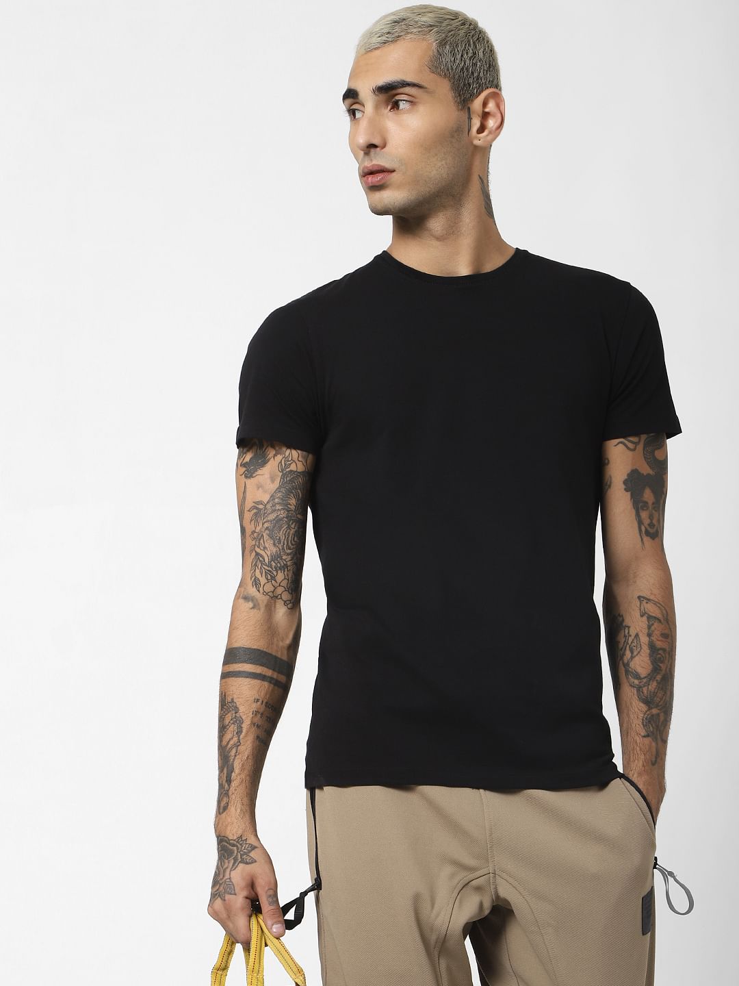 Black Crew Neck T-shirt - S