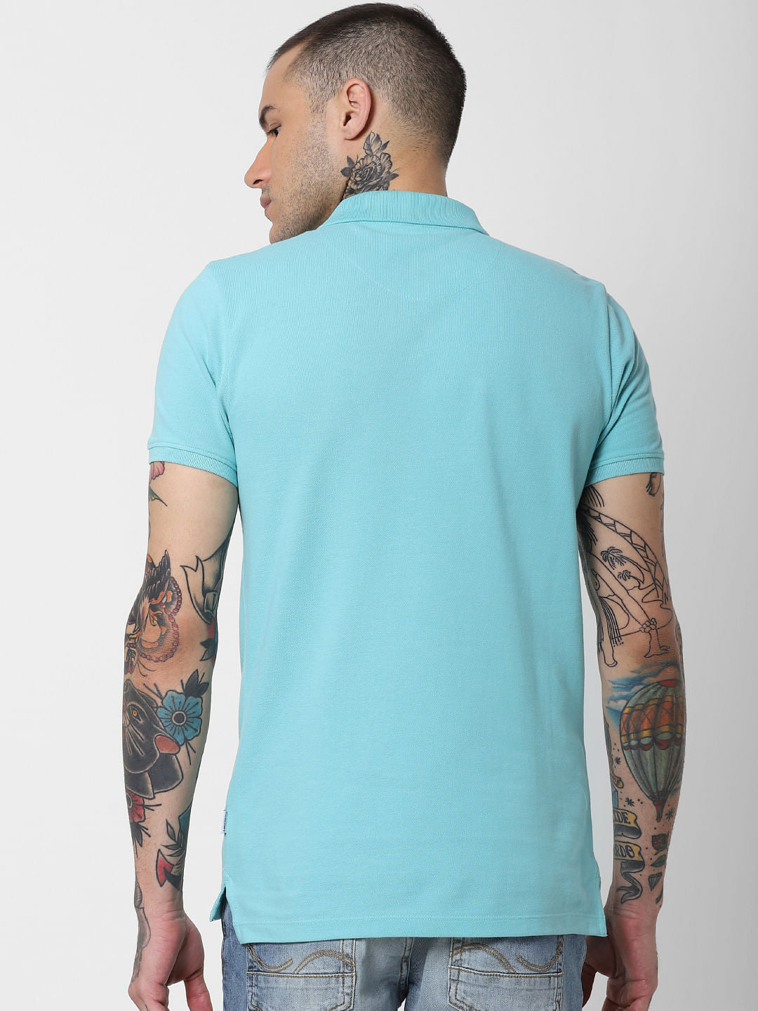 Turquoise Polo Neck T-Shirt