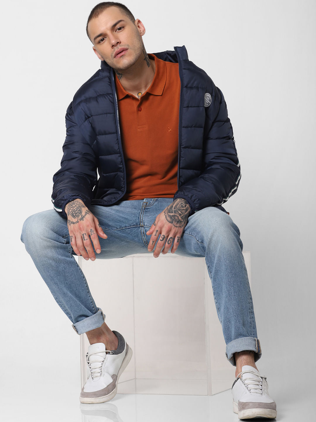 Brown Polo Neck T-Shirt - S