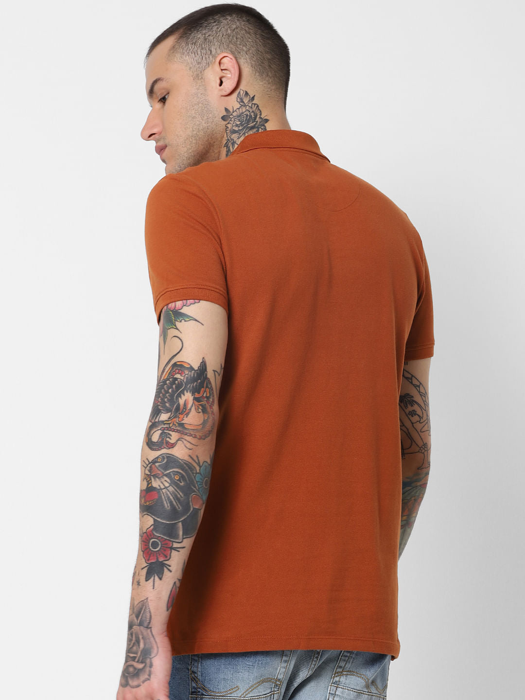 Brown Polo Neck T-Shirt