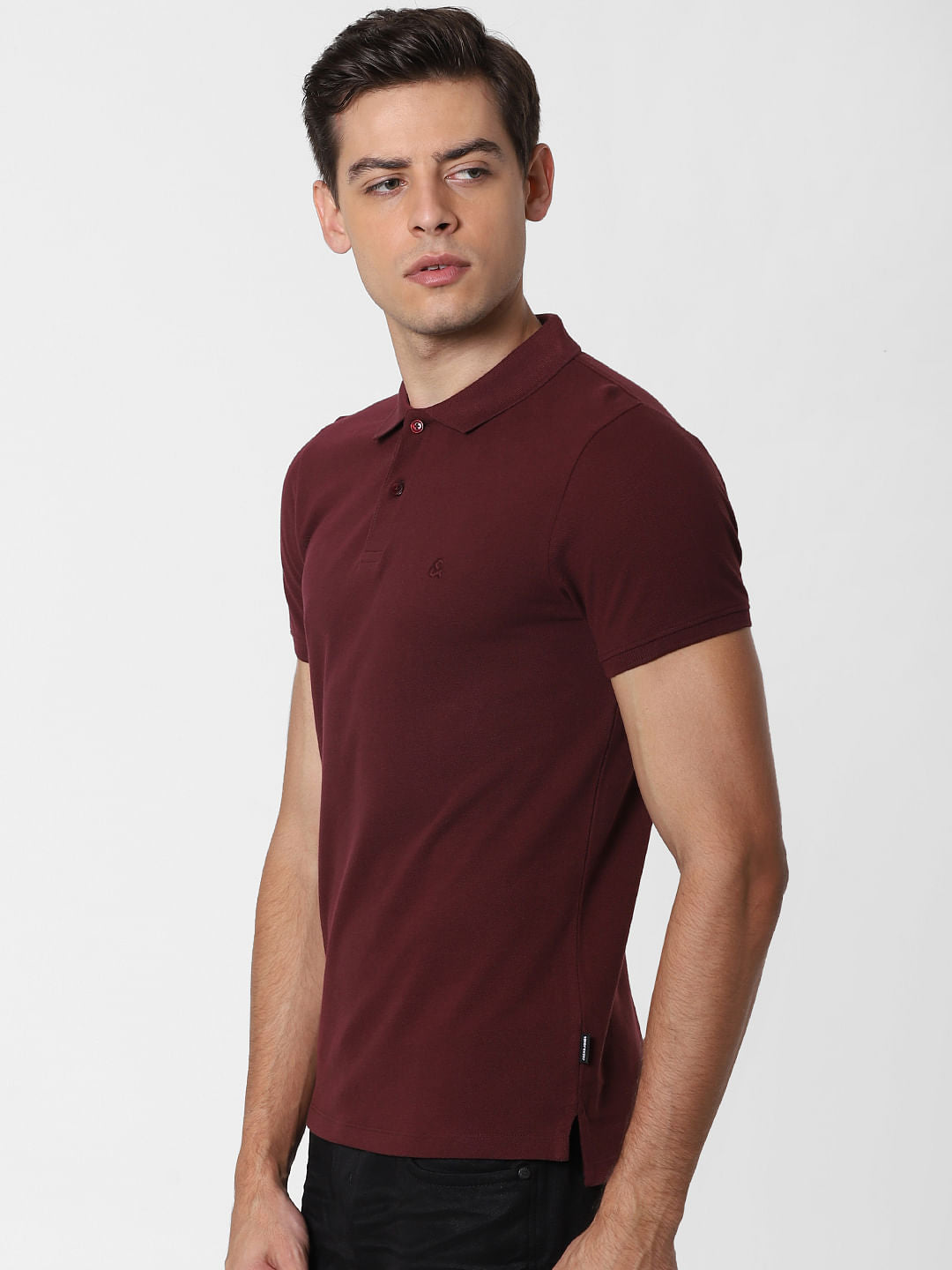 Burgundy Polo Neck T-Shirt