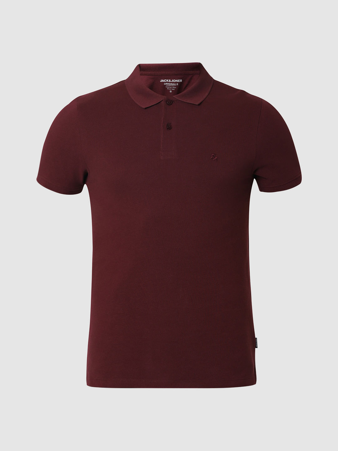 Burgundy Polo Neck T-Shirt