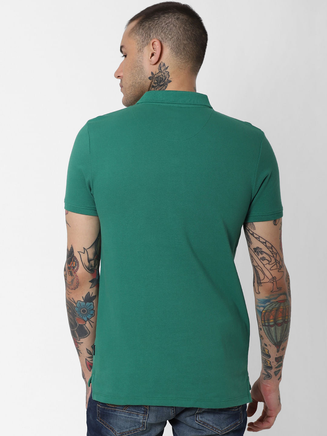 Green Polo Neck T-Shirt